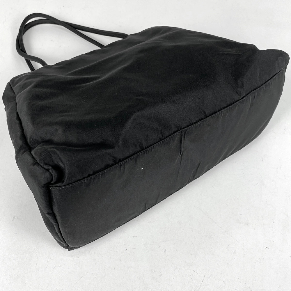 Prada Logo Plate Handbag Tote Bag Nero Black - Picture 2 of 6